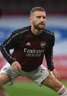 Arsenal V Leicester City 2019-20 Prints: Arsenal vs Leicester: Mustafi Warming Up Ahead of Premier League Clash at Emirates Stadium