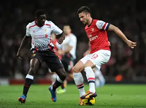 Arsenal V Liverpool 2013-14 Prints: Arsenal vs. Liverpool: A Battle of Gioud and Toure (2013-14)