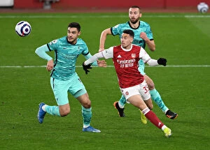 Images Dated 3rd April 2021: Arsenal vs. Liverpool: A Battle for Every Inch - Martinelli's Determined Tussle