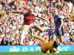 Arsenal Women V Liverpool Women 2023-24 Prints: Arsenal vs. Liverpool: A Battle for Super League Supremacy - Rachael Laws vs