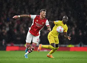 Arsenal V Liverpool 2021-22 Prints: Arsenal vs. Liverpool: Battle of the Titans - Ben White vs. Sadio Mane