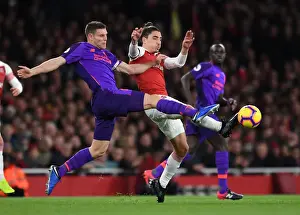 Arsenal V Liverpool 2018-19 Prints: Arsenal vs. Liverpool: Intense Battle - Bellerin vs. Milner (Premier League 2018-19)