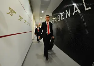 Arsenal V Liverpool 2014-15 Prints: Arsenal vs Liverpool: Laurent Koscielny's Focused Pre-Match Moment at Emirates Stadium (April 2015)