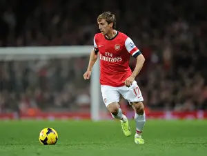 Arsenal V Liverpool 2013-14 Prints: Arsenal vs. Liverpool: Monreal in Action at the Emirates Stadium (2013-14)