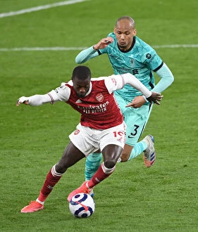 Images Dated 3rd April 2021: Arsenal vs. Liverpool: Pepe vs. Fabinho Battle in the Premier League