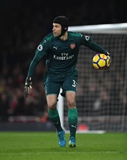 Arsenal v Liverpool 2017-18 Collection: Arsenal vs Liverpool: Petr Cech in Action, Premier League 2017-18