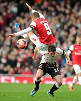 Arsenal V Liverpool - FA Cup 2013-14 Prints: Arsenal vs. Liverpool: Podolski vs. Allen in FA Cup Clash