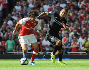 Arsenal V Liverpool 2016-17 Prints: Arsenal vs. Liverpool Showdown: Elneny vs