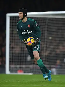Arsenal V Liverpool 2017-18 Prints: Arsenal vs Liverpool Showdown: Petr Cech in Action (2017-18), Emirates Stadium
