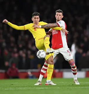 Arsenal V Liverpool Carabao Cup 2021-22 Prints: Arsenal vs Liverpool: White vs Firmino - Carabao Cup Semi-Finals Showdown