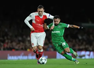 Arsenal V PFC Ludogorets Razgrad 2016-17 Prints: Arsenal vs Ludogorets: A Battle between Lucas Perez and Wanderson in the 2016-17 Champions League