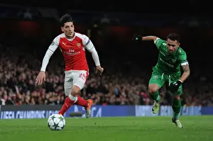 Arsenal V PFC Ludogorets Razgrad 2016-17 Prints: Arsenal vs Ludogorets: Hector Bellerin Clashes with Wanderson in 2016-17 UEFA Champions League