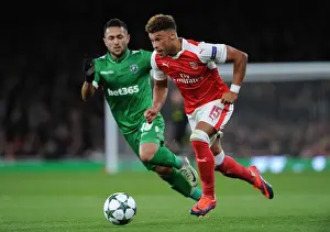 Arsenal V PFC Ludogorets Razgrad 2016-17 Prints: Arsenal vs Ludogorets: Oxlade-Chamberlain Clashes with Wanderson in Champions League Showdown