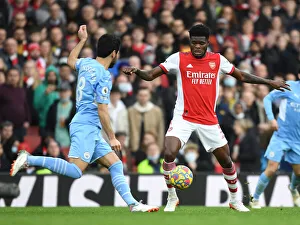 Arsenal V Manchester City 2021-22 Prints: Arsenal vs Manchester City: Thomas Partey vs Ilkay Gundogan Battle at Emirates Stadium (Premier League 2021-22)