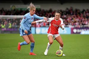 Arsenal Women V Manchester City Women 2023-24 Prints: Arsenal vs Manchester City: A Battle in the Barclays Women's Super League (2023-24) - Caitlin Foord vs Jill Roord