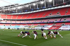 Arsenal V Manchester City - FA Cup Semi-Final 2019-20 Prints: Arsenal vs Manchester City - FA Cup Semi-Final: Players Warm Up at Wembley Stadium