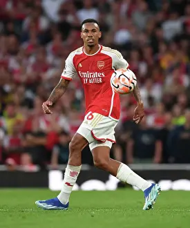 Arsenal V Manchester City 2023-24 Prints: Arsenal vs Manchester City: Gabriel in Action at the Emirates Stadium (2023-24)