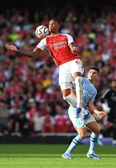 Arsenal vs Manchester City: Gabriel Faces Off Against Alvarez in Intense Premier League Clash (2023-24)