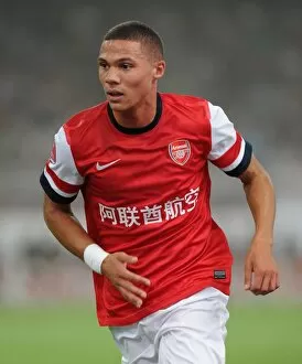 Images Dated 27th July 2012: Arsenal vs Manchester City: Kieran Gibbs in Action at Beijing's Birds Nest Stadium