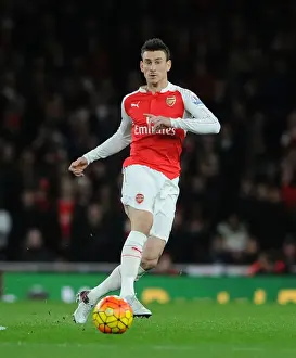 Arsenal V Manchester City 2015-16 Prints: Arsenal vs Manchester City: Koscielny's Battle in the 2015-16 Premier League