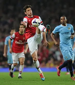 Arsenal V Manchester City 2013/14 Prints: Arsenal vs Manchester City: Olivier Giroud in Action at the Emirates Stadium