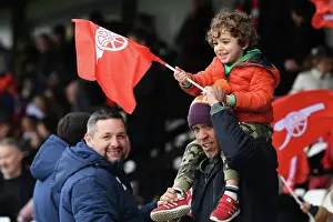 Arsenal Women V Manchester City Women 2022-23 Prints: Arsenal vs Manchester City: Passionate Arsenal Fans at the FA Women's Super League Match