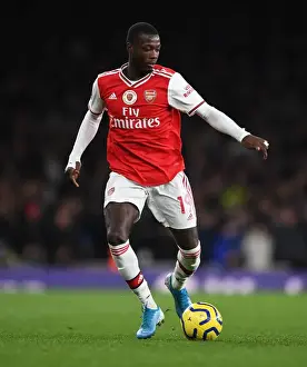 Arsenal V Manchester City 2019-20 Prints: Arsenal vs Manchester City: Pepe in Action at the Emirates Stadium (2019-20 Premier League)