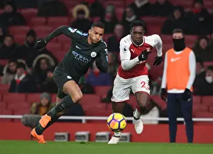 Arsenal V Manchester City 2017-18 Prints: Arsenal vs Manchester City: Welbeck vs Danilo - Premier League Clash at Emirates Stadium