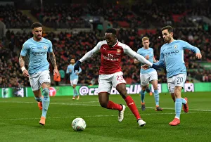 Arsenal V Manchester City - Carabao Cup Final 2018 Prints: Arsenal vs Manchester City: Welbeck vs Kompany-Silva Battle at the Carabao Cup Final