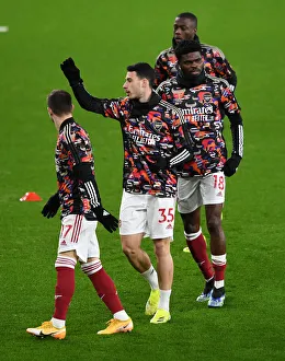 Arsenal vs Manchester United: Empty Emirates Stadium - Pre-Match Warm-Up Amidst Coronavirus Restrictions (2020-21)