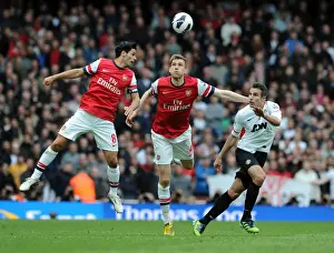 Arsenal V Manchester United 2012-13 Prints: Arsenal vs Manchester United: Arteta and Mertesacker Deny Van Persie