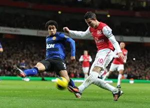 Arsenal V Manchester United 2011-12 Prints: Arsenal vs Manchester United: Clash of the Titans - Robin van Persie vs Rafael