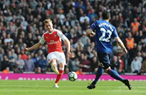 Arsenal V Manchester United 2016-17 Prints: Arsenal vs Manchester United: Intense Battle – Holding vs Mkhitaryan