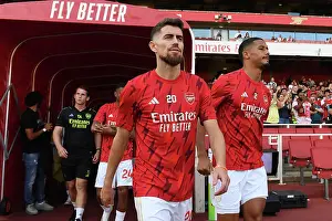 Arsenal V Manchester United 2023-24 Prints: Arsenal vs Manchester United: Jorginho's Intense Stare-Down at the Emirates Stadium (2023-24)