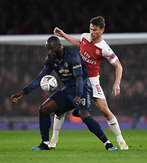 Images Dated 25th January 2019: Arsenal vs Manchester United: Koscielny vs Lukaku - FA Cup Fourth Round Showdown