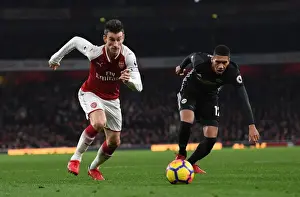 Arsenal V Manchester United 2017-18 Prints: Arsenal vs Manchester United: Koscielny vs Smalling - Premier League Showdown (2017-18)