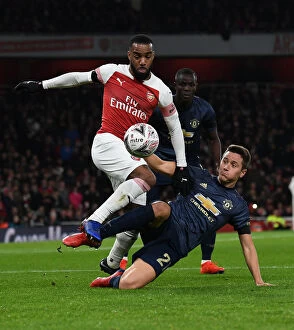 Images Dated 25th January 2019: Arsenal vs Manchester United: Lacazette vs Herrera - FA Cup Fourth Round Clash