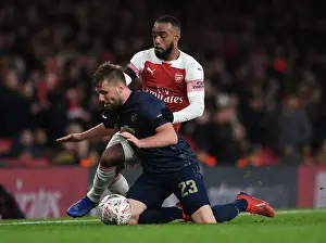 Arsenal V Manchester United FA Cup 2018-19 Prints: Arsenal vs Manchester United: Lacazette vs Shaw in FA Cup Clash at Emirates Stadium