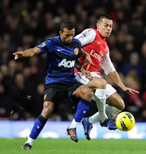 Arsenal vs Manchester United: Nico Yennaris Tackles Nani in Intense Premier League Clash