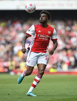 Arsenal V Manchester United 2021-22 Prints: Arsenal vs Manchester United: Nuno Tavares in Action at the Emirates Stadium