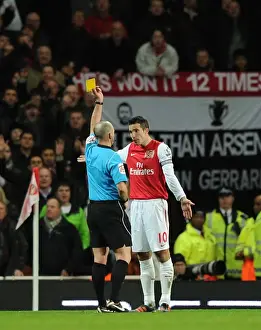 Arsenal vs Manchester United: Robin van Persie Booked by Referee Mike Dean (2011-12)