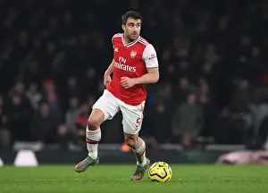 Arsenal vs Manchester United: Sokratis in Action at the Emirates Stadium (Premier League 2019-20)