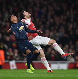 Images Dated 25th January 2019: Arsenal vs Manchester United: Sokratis Suffers Ankle Injury in FA Cup Clash