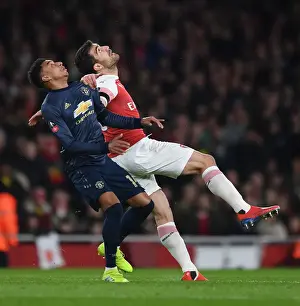 Arsenal V Manchester United FA Cup 2018-19 Prints: Arsenal vs Manchester United: Sokratis Suffers Ankle Injury in FA Cup Clash