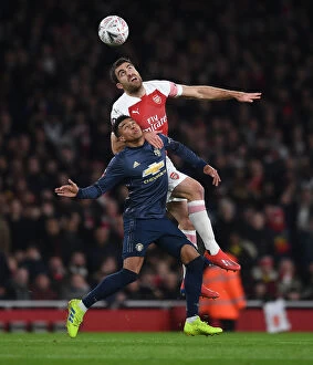 Images Dated 25th January 2019: Arsenal vs Manchester United: Sokratis vs Lingard - FA Cup Fourth Round Clash at Emirates Stadium
