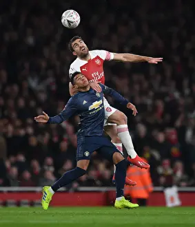 Arsenal V Manchester United FA Cup 2018-19 Prints: Arsenal vs Manchester United: Sokratis vs Lingard - FA Cup Fourth Round Clash at Emirates Stadium