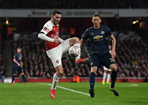 Arsenal V Manchester United FA Cup 2018-19 Prints: Arsenal vs Manchester United: Tense Clash in FA Cup Fourth Round - Sead Kolasinac vs Nemanja Matic