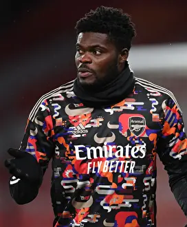 Arsenal V Manchester United 2020-21 Prints: Arsenal vs Manchester United: Thomas Partey Warms Up Ahead of Empty Emirates Stadium Clash (2020-21)
