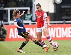 Arsenal Women V Manchester United Women 2021-22 Prints: Arsenal vs Manchester United: A Tight FA WSL Showdown - Rafaelle Souza Escapes Pressure from Ella Toone