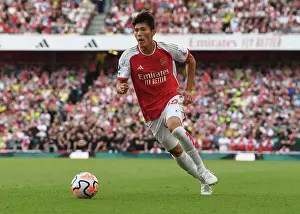 Arsenal vs Manchester United: Tomiyasu in Action at the Emirates Stadium (2023-24)